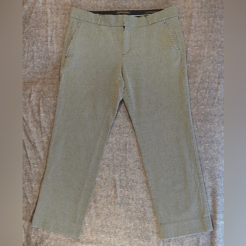 Banana Republic Ryan Women’s Black and White Straight Leg Pants